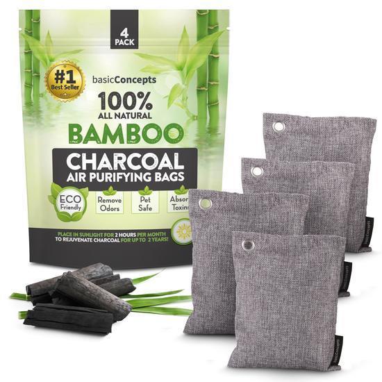 Bamboo Charcoal Air Purifying Bags 4 Pack 200g By Basicconcepts