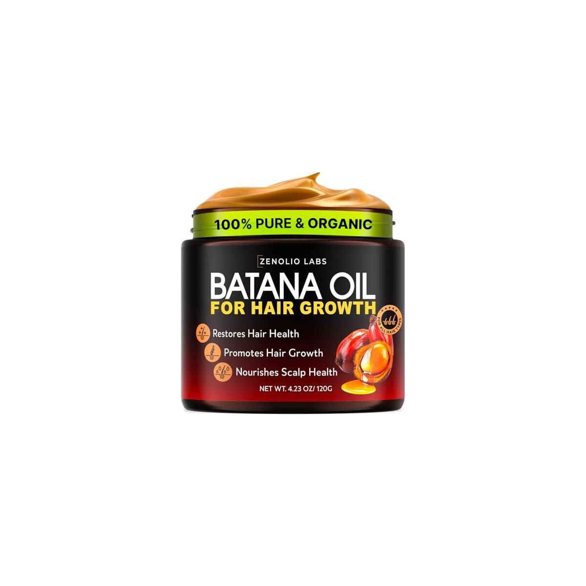 Organic Batana Oil for Hair Growth - 100% Pure & Unrefined - Raw Natural Dr. Sebi Botana Oil - Strengthens, Thickens & Hydrates - Repairs Split Ends - Prevents Hair Loss - Perfect for Men & Women