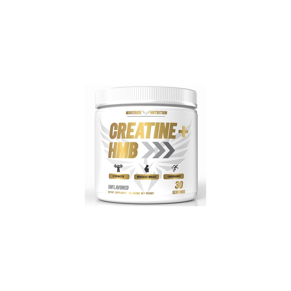 Creatine HMB - Creatine Powder for Men - Creatine Powder - Creatine Supplement - Creatine for Men - HMB Creatine - Creatine - Creatine Monohydrate - 30 Servings - Unflavored (Creatine + HMB)