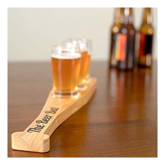 The Beer Bat Baseball Beer Flight Set With Hardwood Bat Paddle And 3