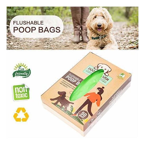 Doodie Flush Dog Poop Bag Box Of 50 Poop Bags For Dogs Flushable 100