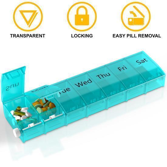 Double Locking Pill Organizer 7 Day Travel Pill Box For Your