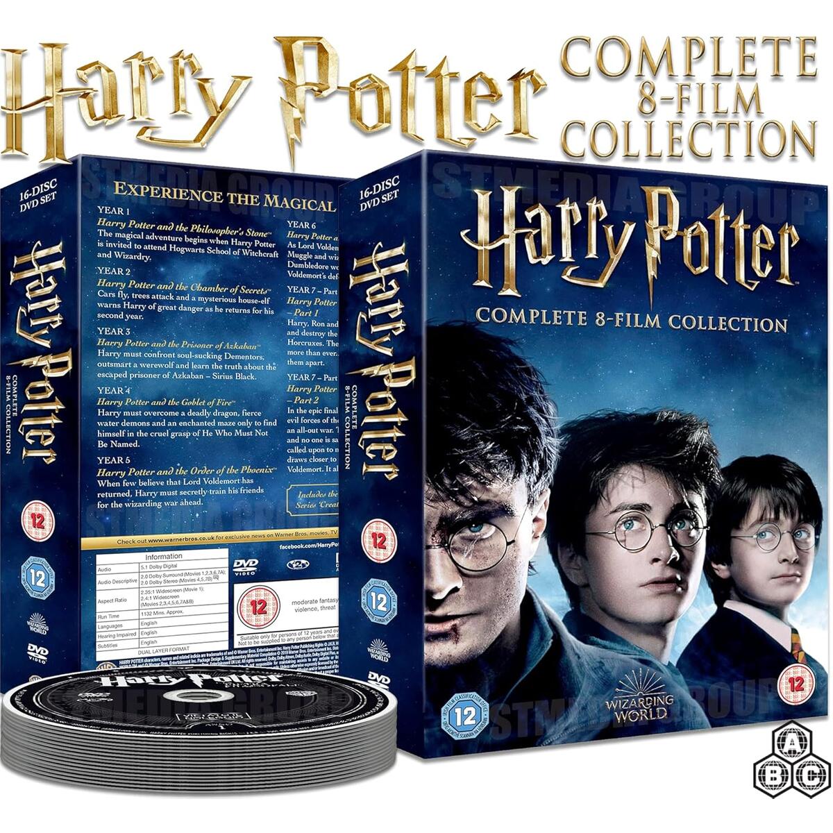 Harry Potter: Complete 8-film Collection (16-Disc Set / 8-Film Documentary Included) [DVD] [Reg 2/B / Multi-Regional Player Required]