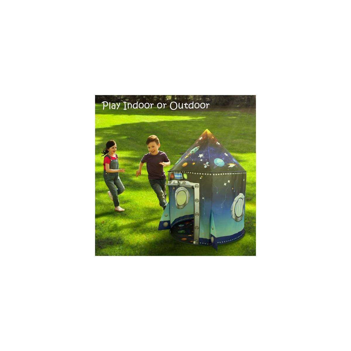 Rocket Ship Kids Play Tent Unique Space And Planet Playhouse Foldable Pop Up Cash Back - RebateKey