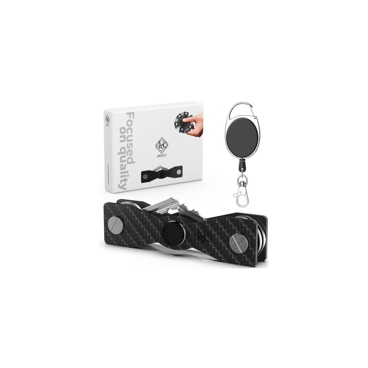 Carbon Fiber Compact Key Holder With Spinner Function Premium Heavy