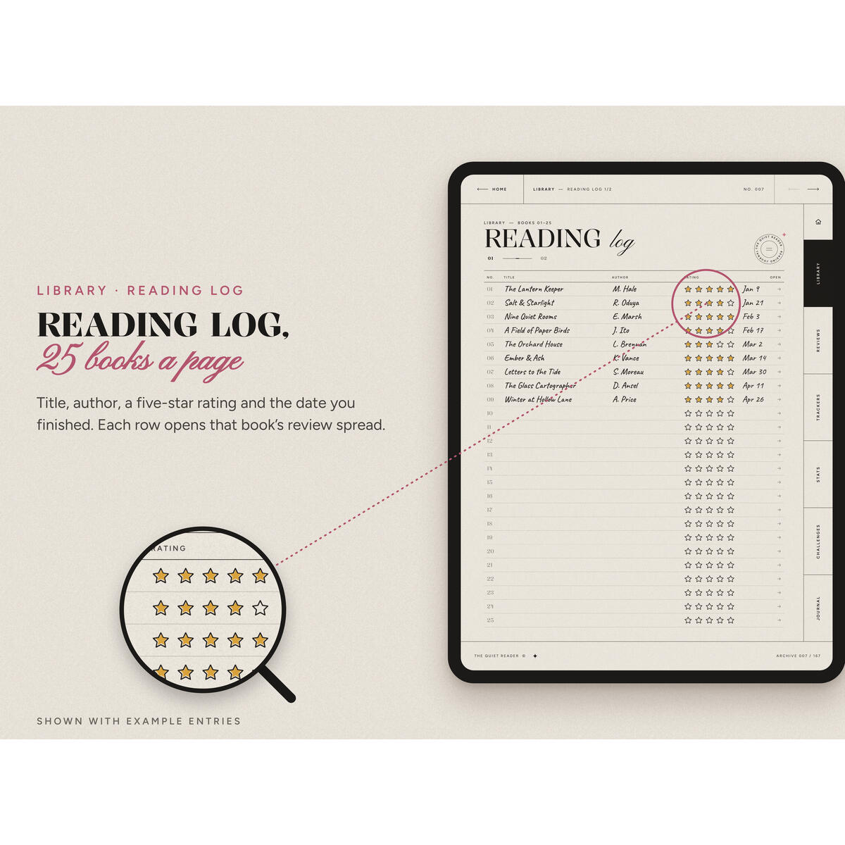 Digital Reading Journal Goodnotes Dark Mode Book Rebates - RebateKey