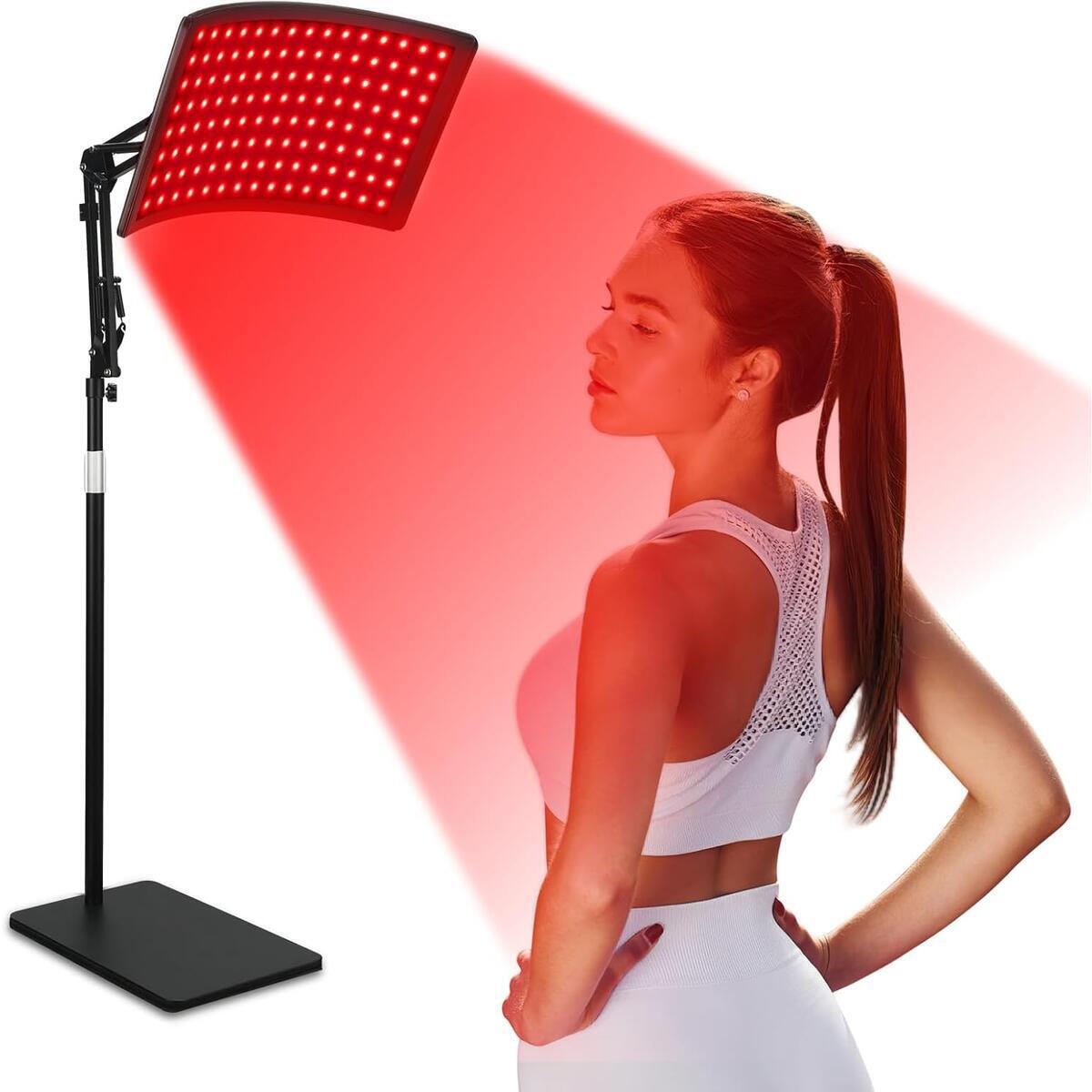 Red Light Therapy for Body, Adjustable Infrared Light Therapy Lamp with Stand - 660nm Red Light and 850nm Near Infrared Light Lamp Device for Facial and Body Skincare
