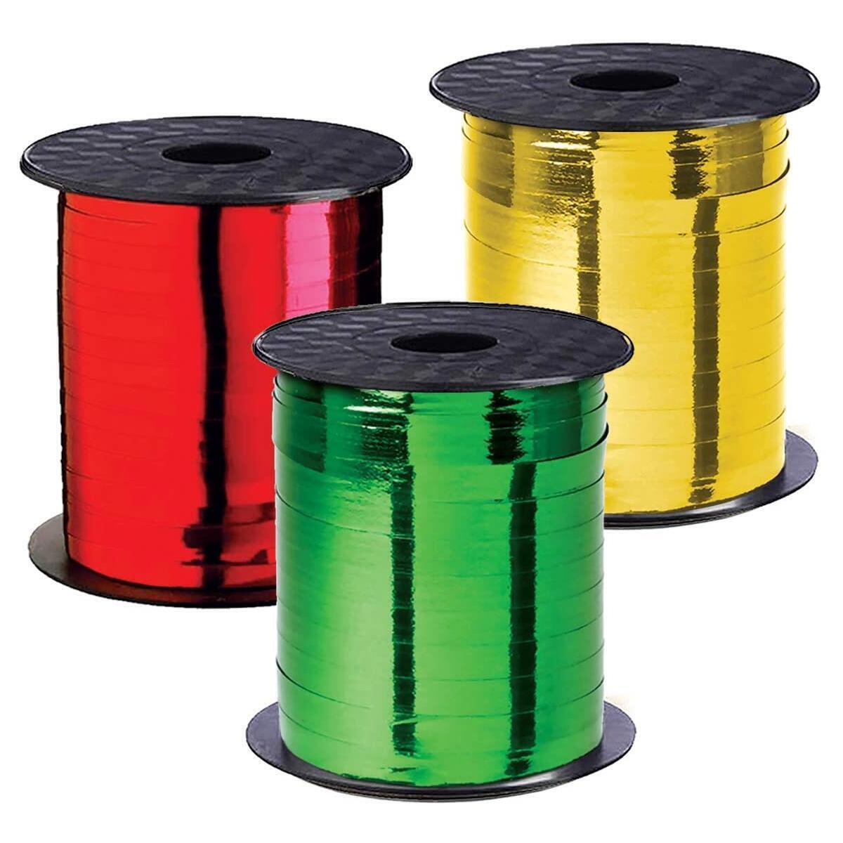 Christmas Ribbon – Xmas Curling Gift Ribbon Set 3 Rolls Red Green Gold Curling Ribbons Thin for Holiday Gifts Wrapping & Decoration