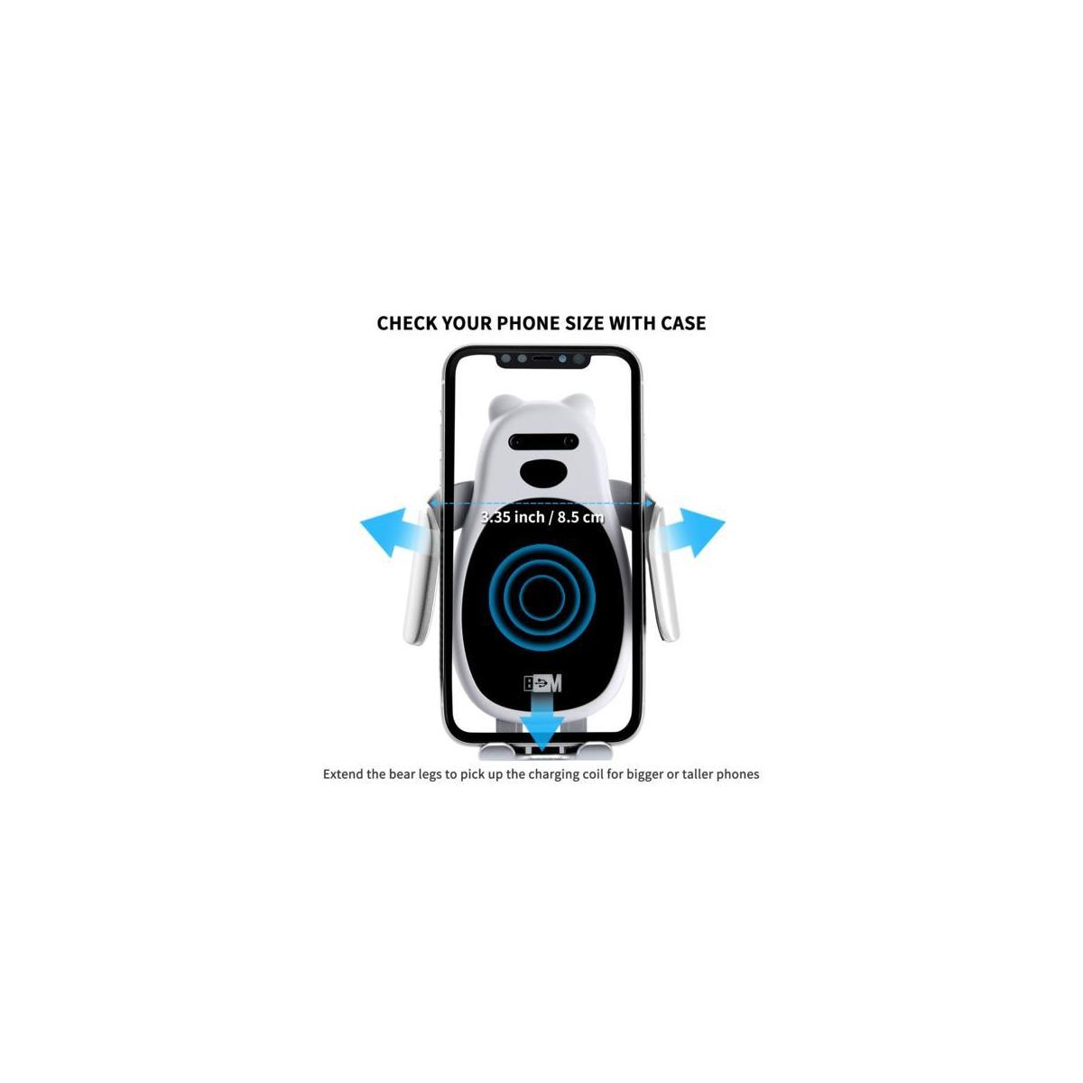 8M Wireless Car Charger Mount Auto Clamping I Bonus QC 3.0 Fast Car Charger Head I Qi Wireless Charger Car Mount Fast Charging Car Charger 15W I Wireless Phone Charger for Car