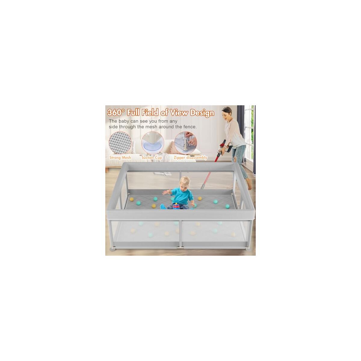 Playpen With Mat 71x59inch Cash Back - RebateKey