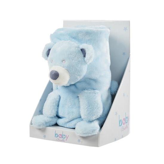 Blue Teddy Bear Stuffed Animal Blanket Plush Toy Fleece 3 In 1 Baby Shower Gift Rebate RebateKey