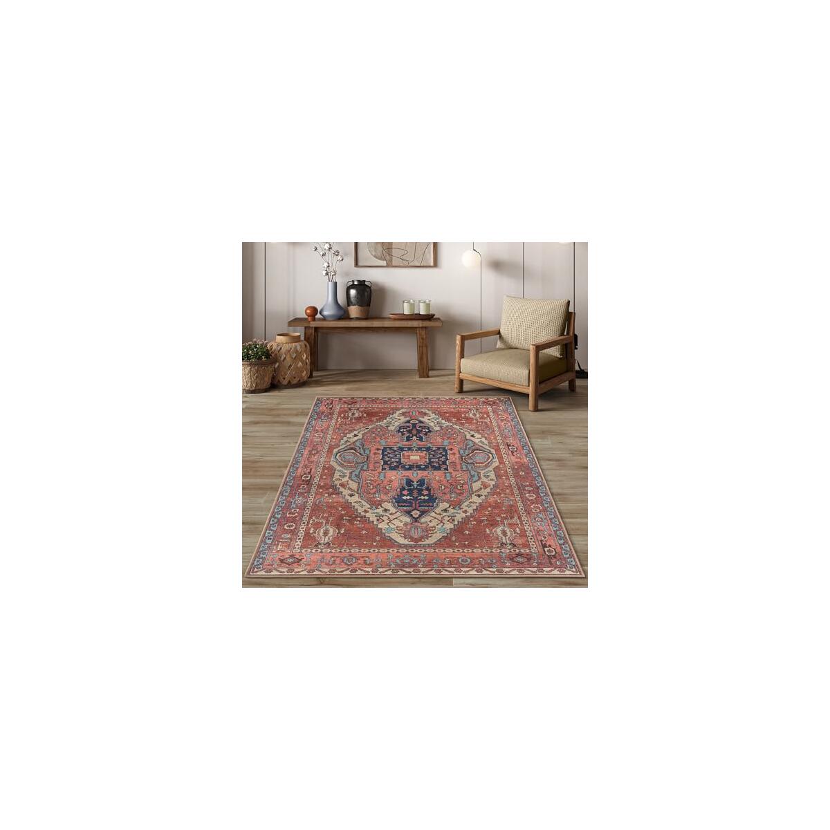 Brick Color Oushak Large Area Rug 8x10 Rebates - RebateKey