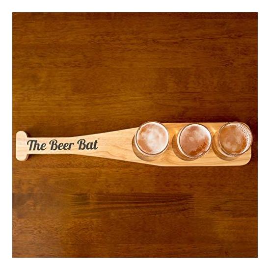 The Beer Bat Baseball Beer Flight Set With Hardwood Bat Paddle And 3