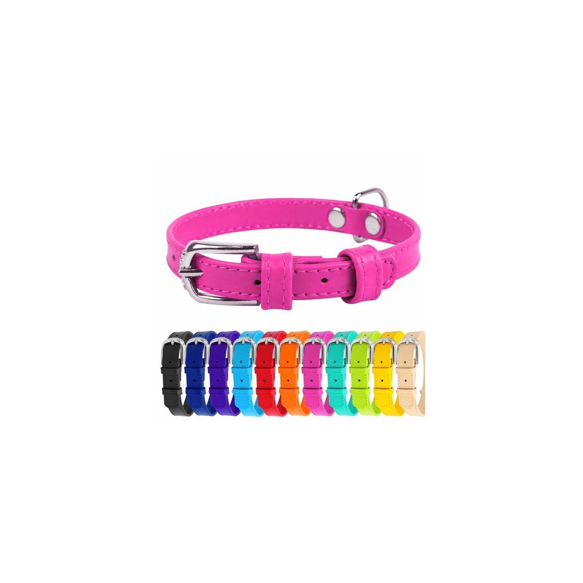 Waudog Soft Leather Dog Collar Dog Collars For Small Medium Large Dogs