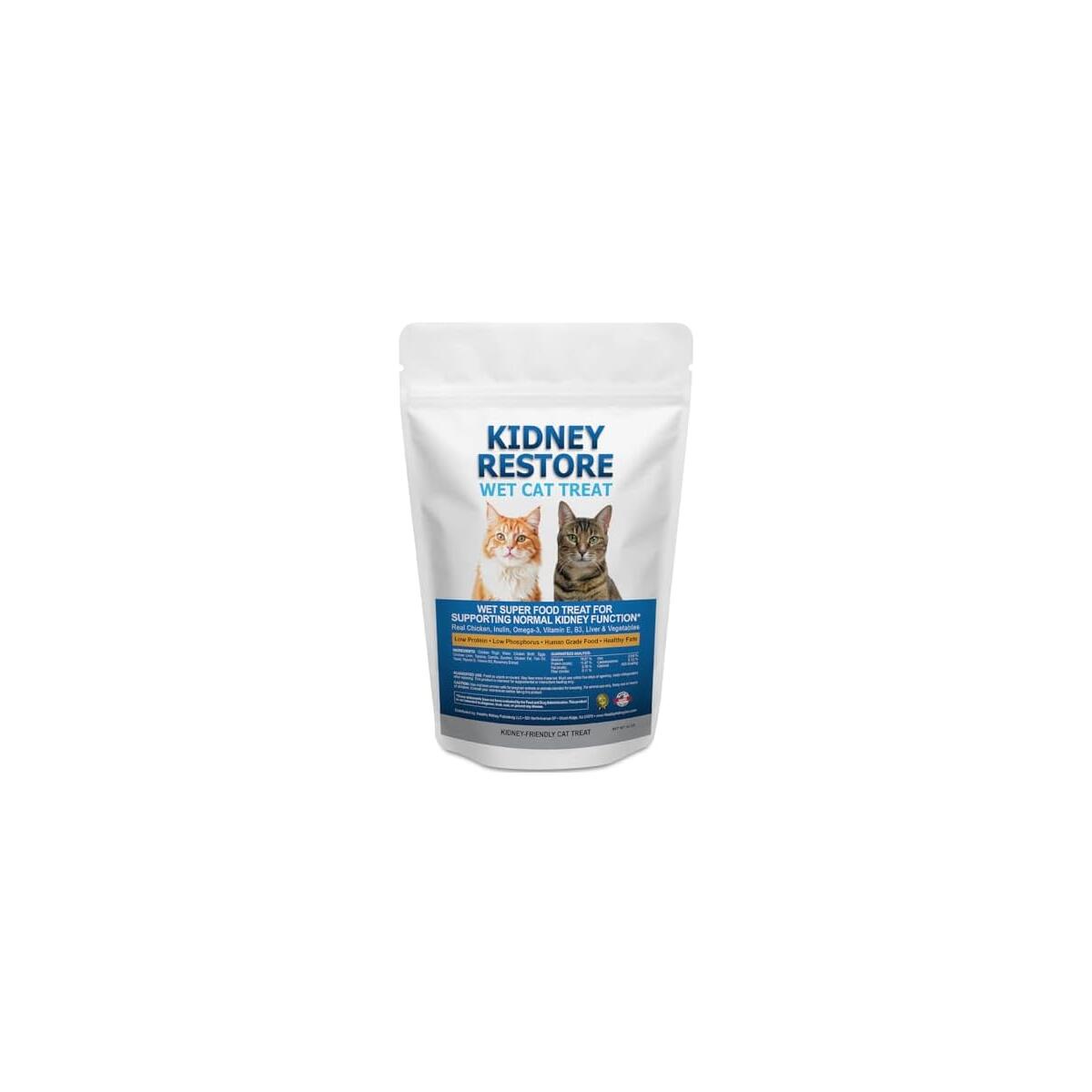 Fresh-Made Kidney Care Wet Cat Treat - Feline Kidney Support Renal Cat Treat - Low Phosphorus & Sodium Support for Cats - Best Feline Food, Feline Renal Support USA Made