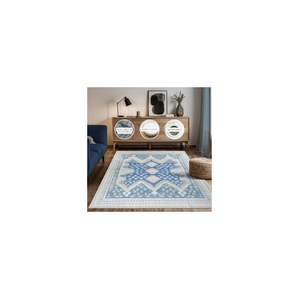 Beige Blue Oushak Large Area Rug Cashback Rebate - RebateKey