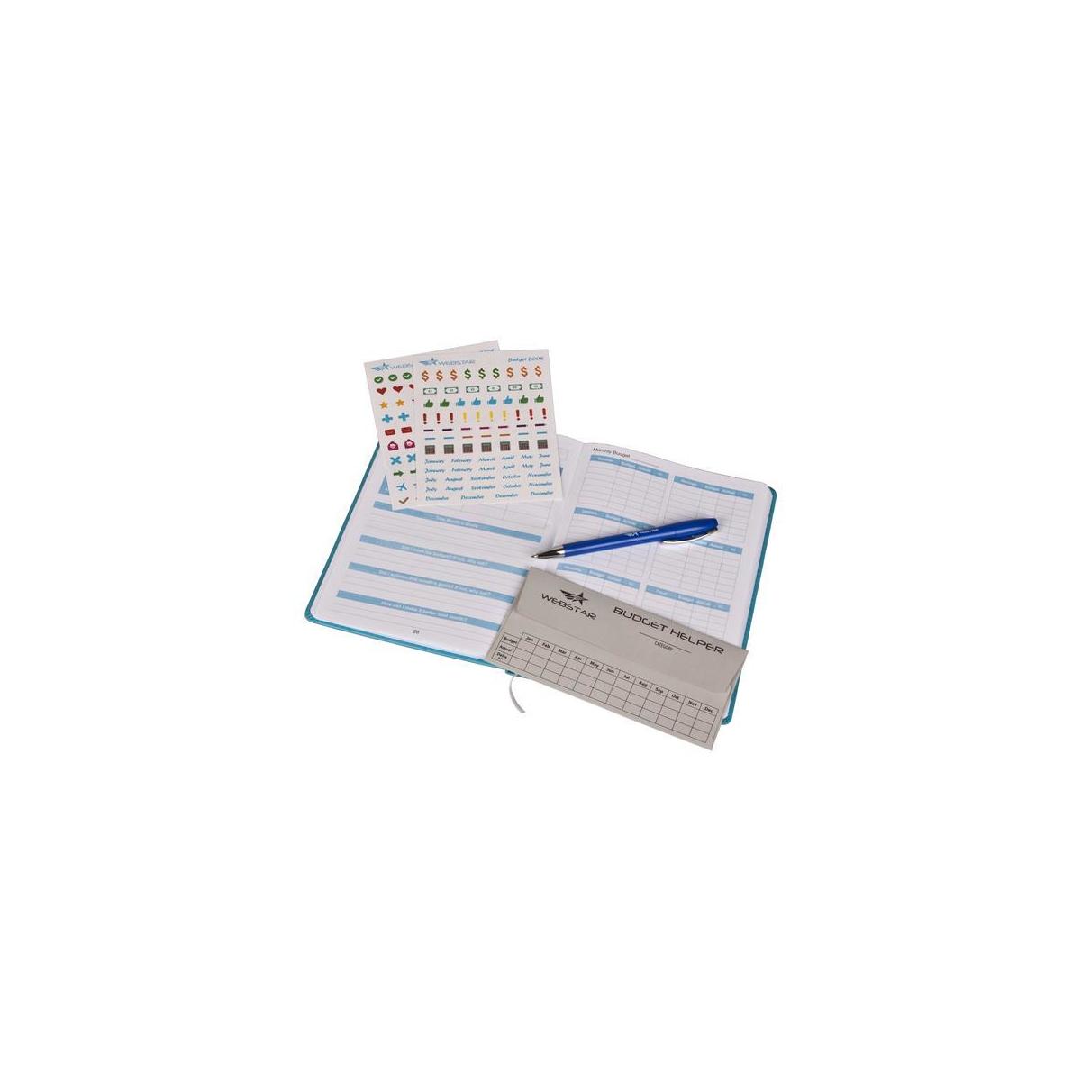 3 Budget Envelopes /& 160 Stickers Bonus Turquoise Undated Hardcover Monthly Tracker 8.2 x 5.9 Notebook Webstar Budget Book Planner Organizer Journal