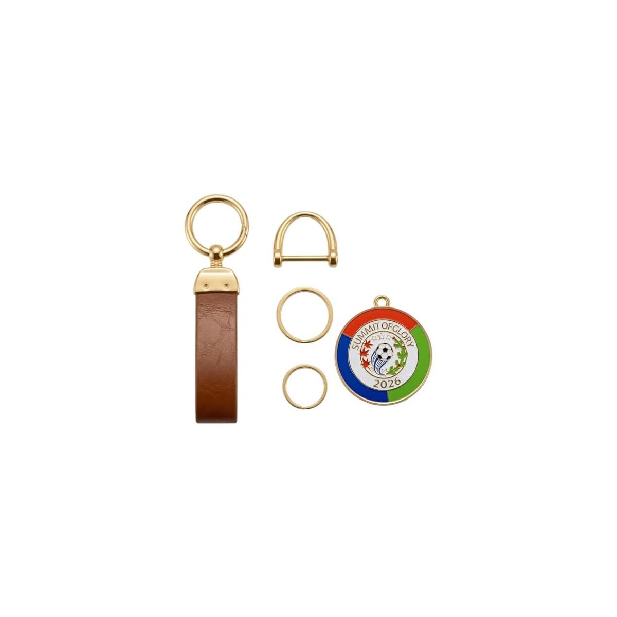 Leather Soccer Keychain, Premium Car Key Chain for Men For World Soccer 2026 Fans, Heavy Duty Key Ring Holder with Anti-Lost D-Ring and Metal Clip, Sports Fan Souvenir Gift