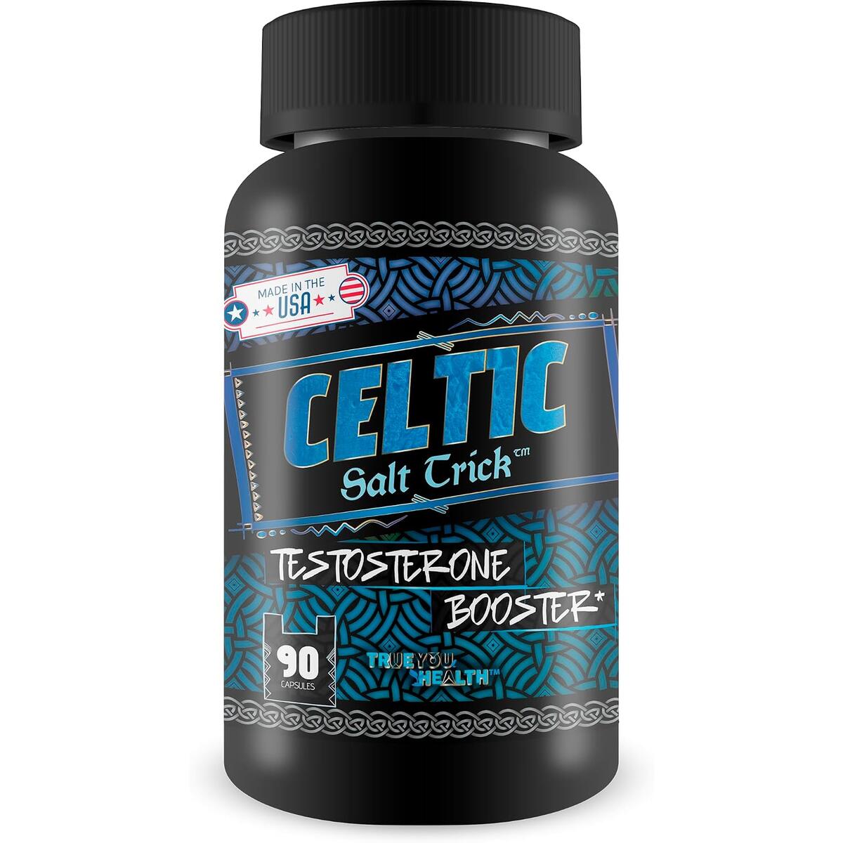 Celtic Salt Trick Testosterone Booster - Our Best Testosterone Support Supplement - Made with Fadogia Agrestis, Tongkat Ali, Pine Pollen Extract, Maca, Boron, & More! - Celtic Blue Salt Trick for Men