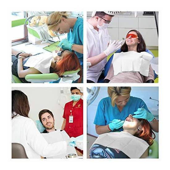 Upgraded Pack Of 500 White Dental Bibs 3 Ply Waterproof Dental Bib 13 X