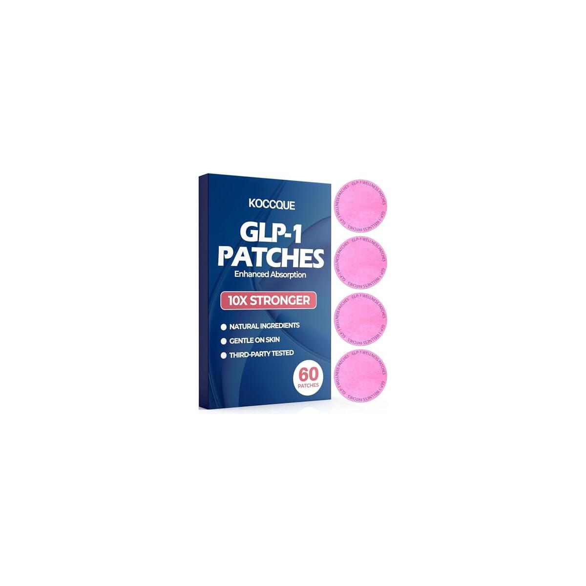 GLP-1 Patches for Men & Women &ndash; Natural Formula with Berberine | 8-Hour Long-Lasting | Wellness Health Management | Suitable for All Skin Types &ndash; Apply to Various Parts 60 Count (Pack of 1)