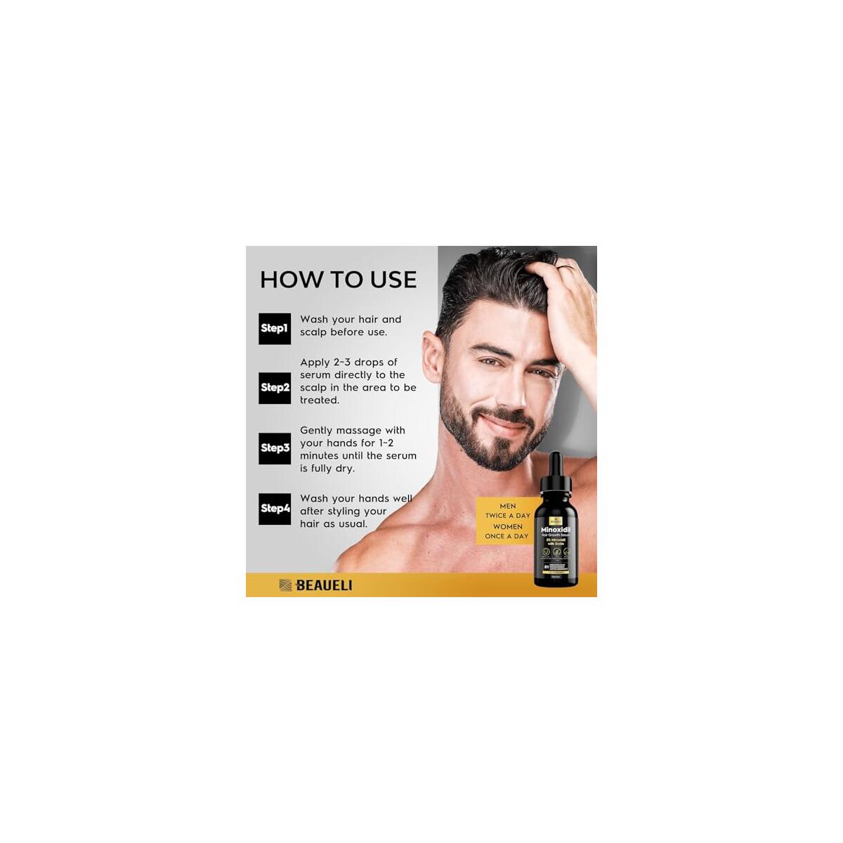 Beaueli Minoxidil Hair Growth Serum 6 Bottles Cash Back - RebateKey