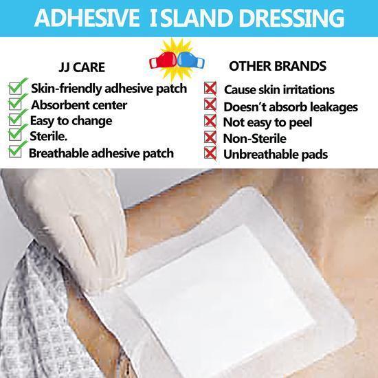 Pack Of 25 6x6 Inches Adhesive Island Dressing Sterile Bordered Gauze
