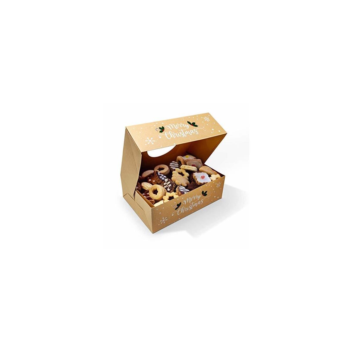 Christmas Cookie Boxes With Window Bulk 12 Pack Kraft Large Holiday