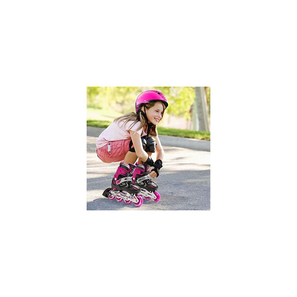 Black Pink Skates Only Xinosports Adjustable Inline Skates Featuring Light U Rebate - RebateKey