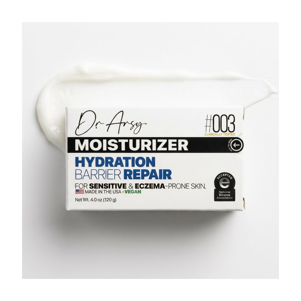 Eczema Cream #003 by Dr. Arsy, Clinically Tested Ultra-Rich Barrier Repair & Intense Hydration Moisturizer for Face & Body, with Vitamins & Amino Acids, Steroid-Free | 4 oz