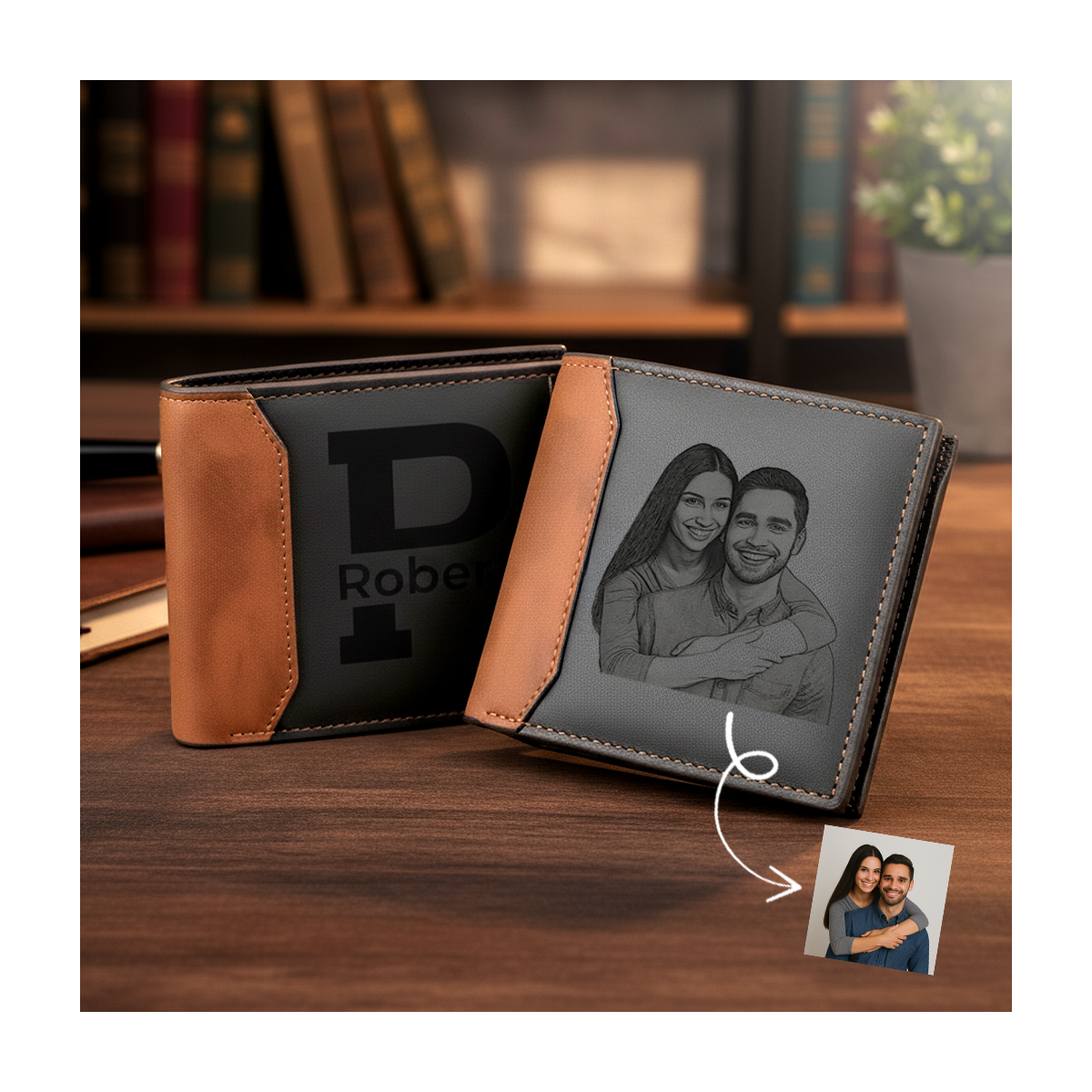 Personalized Wallet for Men, Mens Leather Gift for Husband, Fathers Day Gifts, Christmas Gift, Dad Birthday Gift