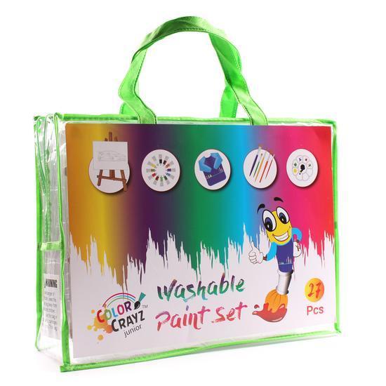 ColorCrayz Washable Paint Set For Kids 27 Piece Complete Art Paint