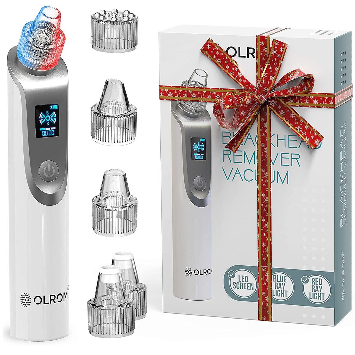 Olrom Blackhead Remover – Electric Vacuum Suction Blackhead Remover w/LED Display