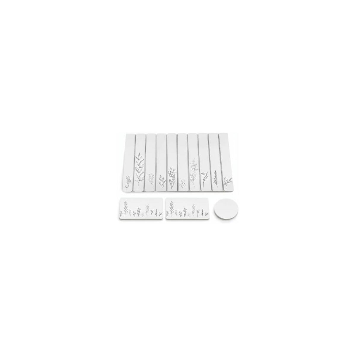 Diatomaceous Earth Stone Drying Mat Set, 15.5 x 23.5 Inches, Quick-Dry Bath Mat and Dish Drying Mat with Vanity Trays, Super Absorbent, Easy to Clean, Fast Drying Surface