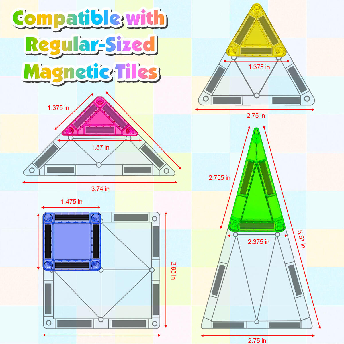 40pcs Travel Magnetic Tiles Travel Set For Kids Cash Back - RebateKey