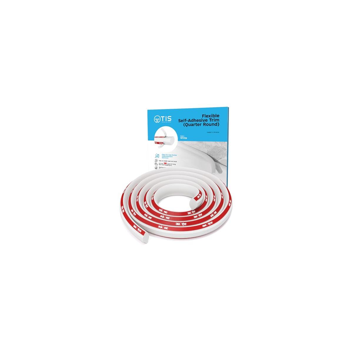Self-Adhesive 3М Flexible Molding Trim - Easy to Install, Water-Resistant PVC Trim for Floor, Windows, Doors, and Corners