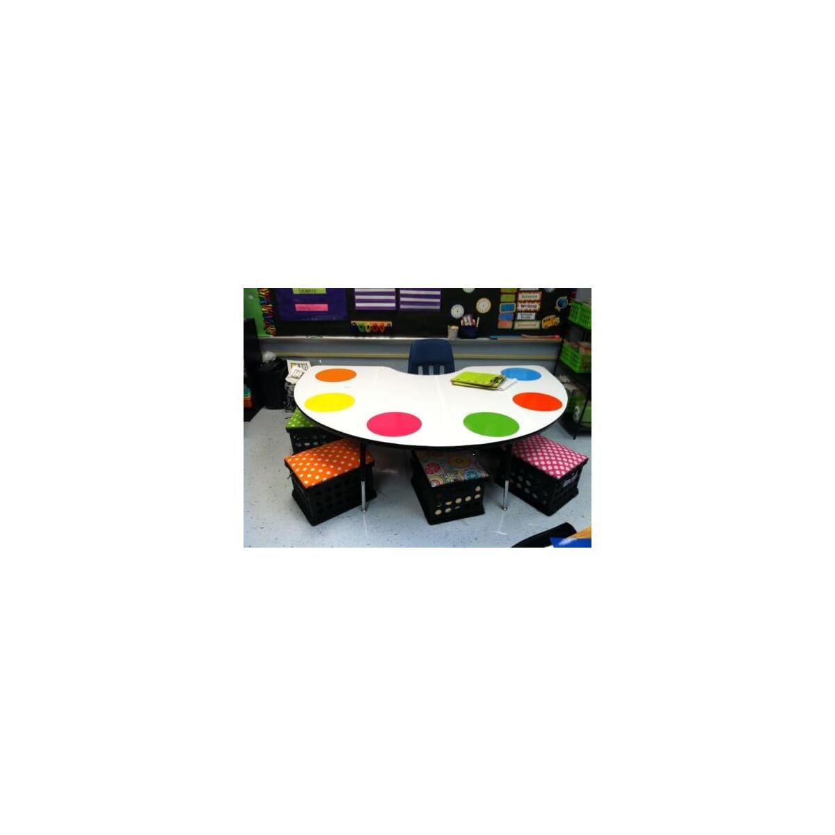 CLEVER SIGNS 30 Pack 12" Dry Erase Dots for Classroom Tables, Removable Whiteboard Stickers for Student Desks, Reusable Dry Erase Circle Decals for Teachers, Learning Centers & Homeschool