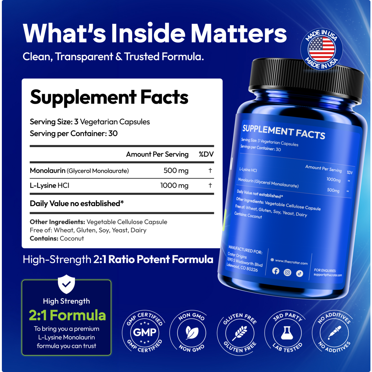 Crotar Lysine 1000mg 2 Cash Back - RebateKey