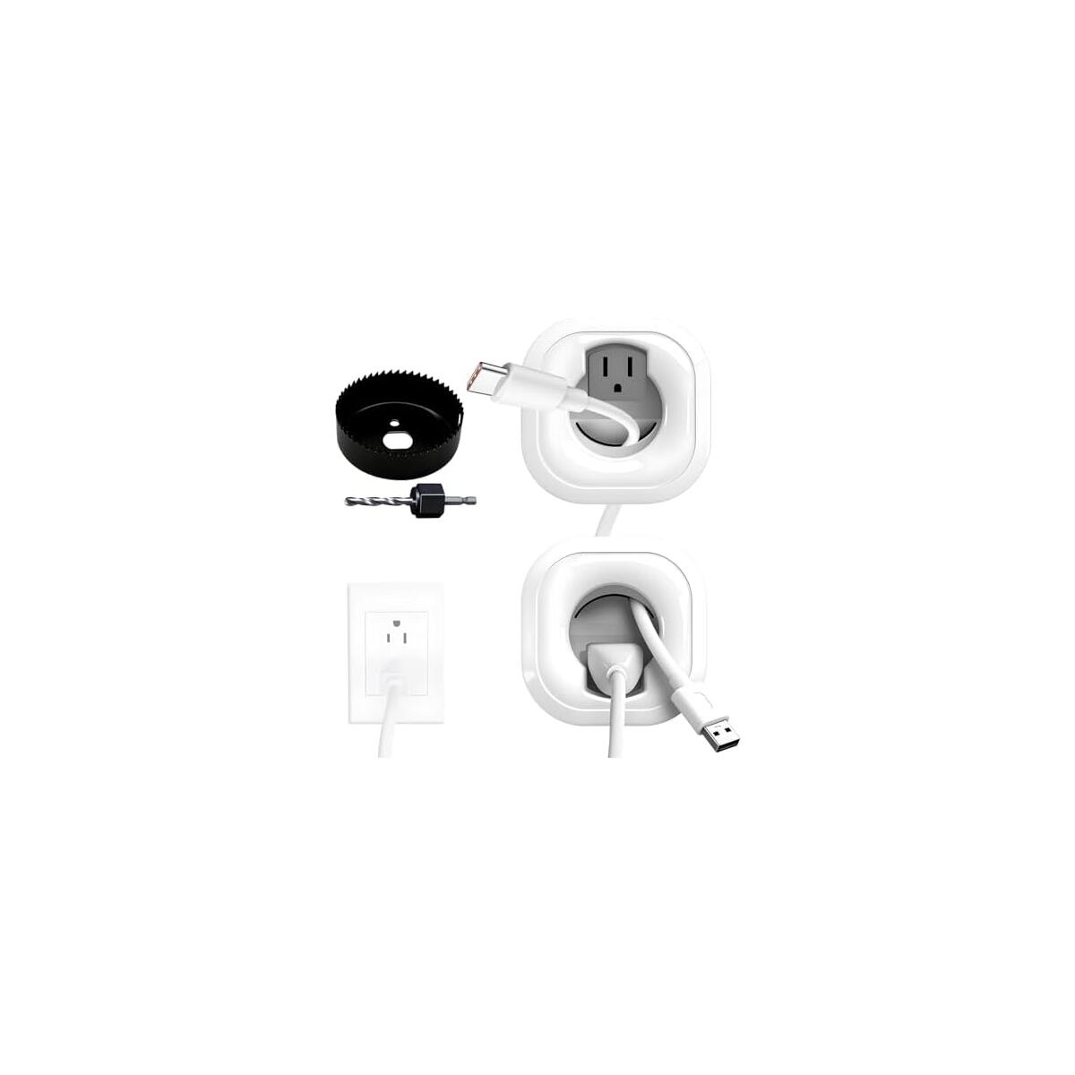 in Wall Cable Management Kit-Tv Cord Hider for Wall Mounted Tv Power & Low Voltage Wire Organizerwith Hole Saw Drill Easy, Safe Cable Management.