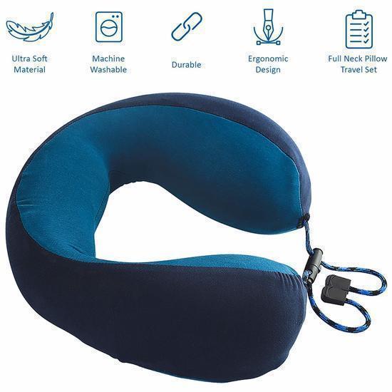 Memory Foam Travel Pillow Airplane Neck Pillow With Phone Pocket
