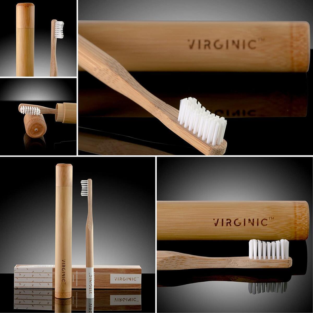 TUGARI (V Edition, 2020) Organic Bamboo Toothbrush with Elegant Eco Travel Case