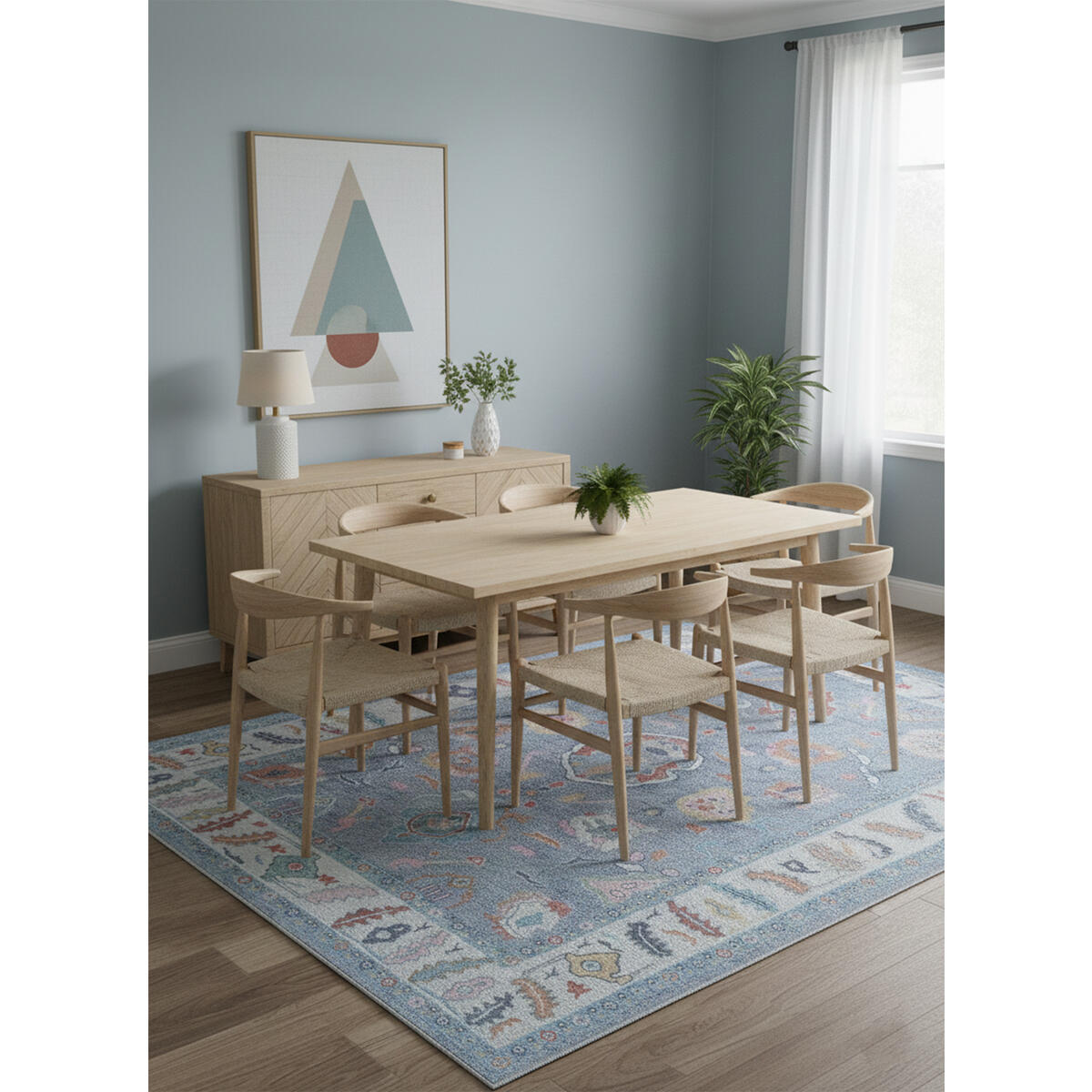 Blue Modern Rug 8x10 Vintage Oushak Turkish Rebate - RebateKey