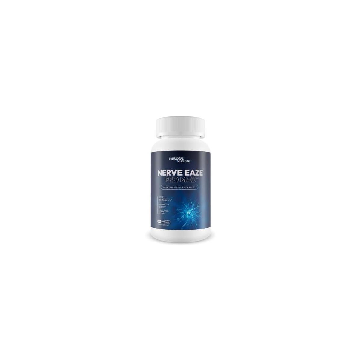 Nerve Eaze Pro Max - Our Best Methylated B12 Nerve Support Formula - Neuropathy Supplements for Nerve Health - Brain & Nervous System Support Supplement - B 12 & Vitamin D for Nerves Supplement
