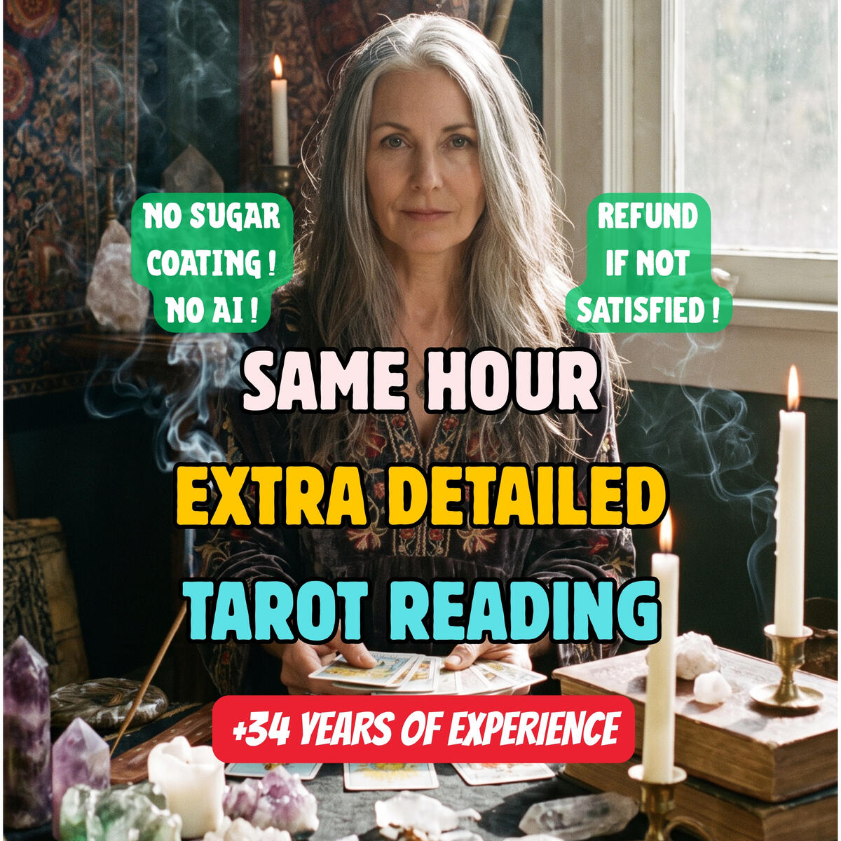 Same Hour Tarot Reading, Extra Detailed, Accurate In Depth Tarot, Psychic Love, Career Guidance