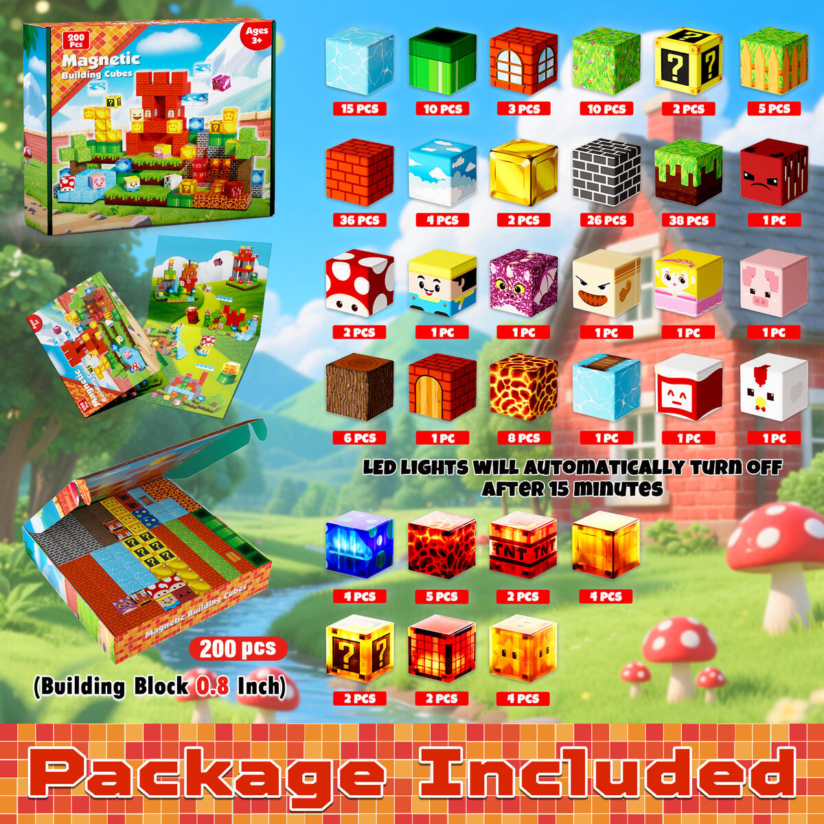 200pcs Magnetic Blocks With Light Blocks Cashback - RebateKey