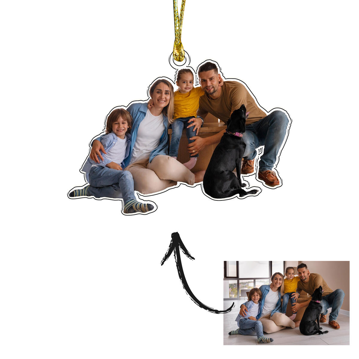 Personalized Photo Christmas Ornament - Custom Family Ornaments for Christmas Tree, Unique Customized Gifts with Picture - Custom Family Photo Cutouts Christmas Ornament, Picture Ornament, decorations