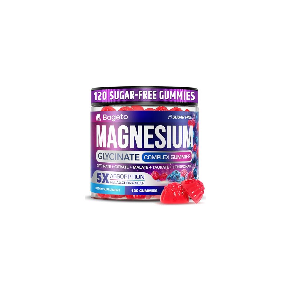 Magnesium Glycinate Gummies 400mg for Women and Men 120 CT (only sold by woot)