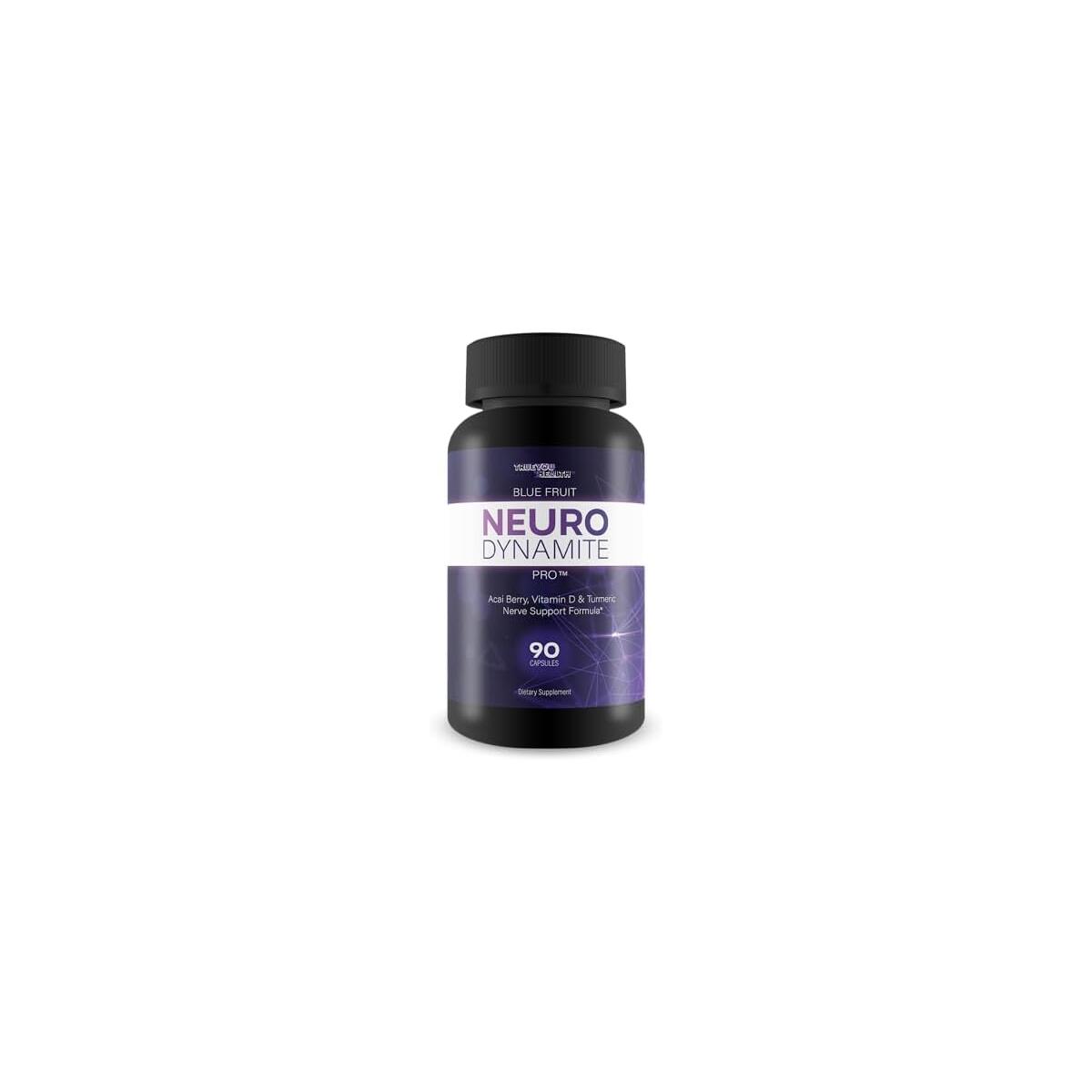 Blue Fruit Neuro Dynamite Pro - Our Best Memory Brain Support Acai Berry Supplement - Our Best Mental Focus and Energy Supplements - Blue Fruit for Memory Loss Neuro Dyne - Nurodyne Mind Supplement