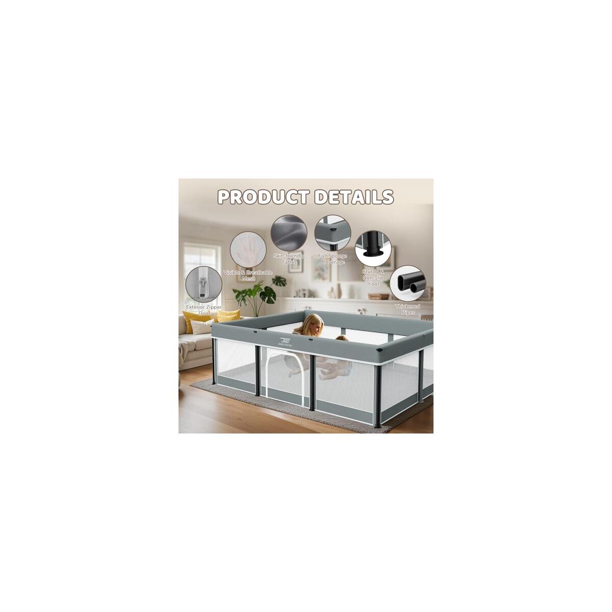Foldable Baby Playpen With Mat 74x50 Cashback Rebate - RebateKey