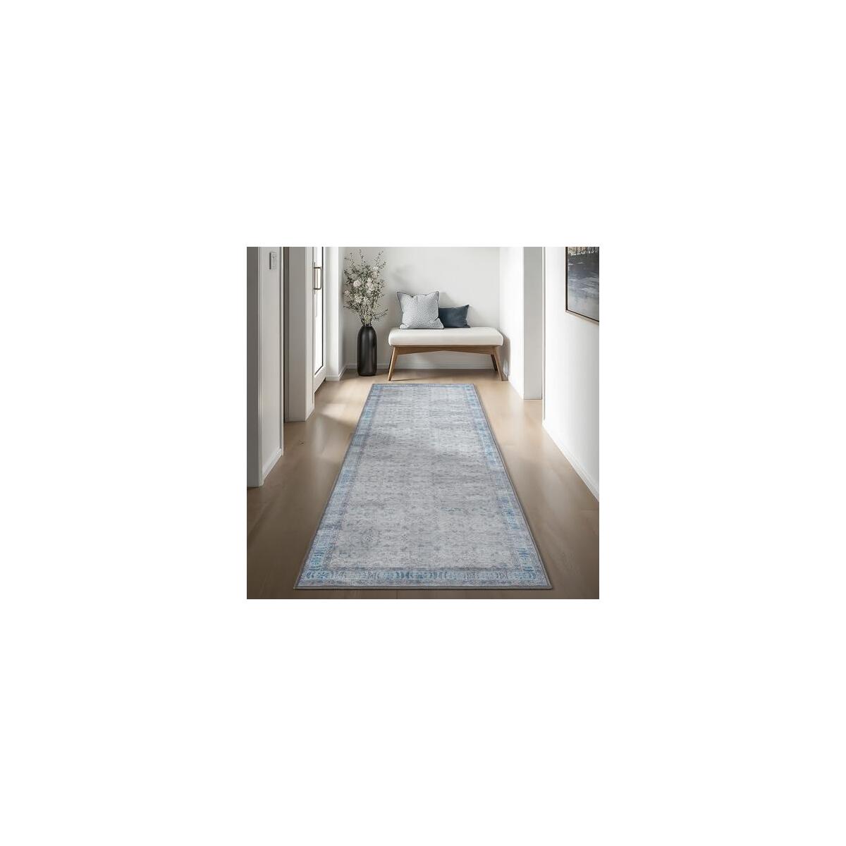 Gray Oushak Runner Rug Hallway 25x7 Cashback - RebateKey